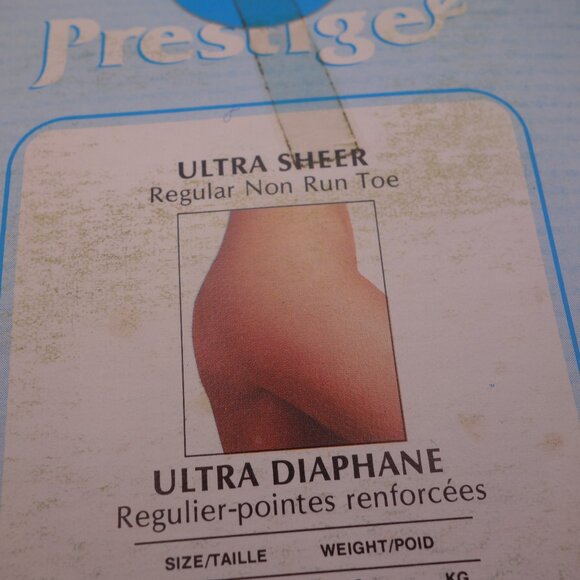 Vintage Prestige Ultra Sheer Made in Italy 100% Nylon 15 DEN Mustard Panty Hose - Picture 6 of 8